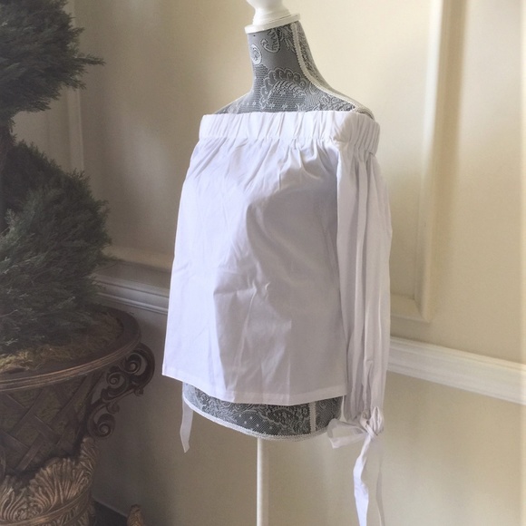 NWT $149 7 For All Mankind Off-Shoulder Tie Top - Picture 3 of 8